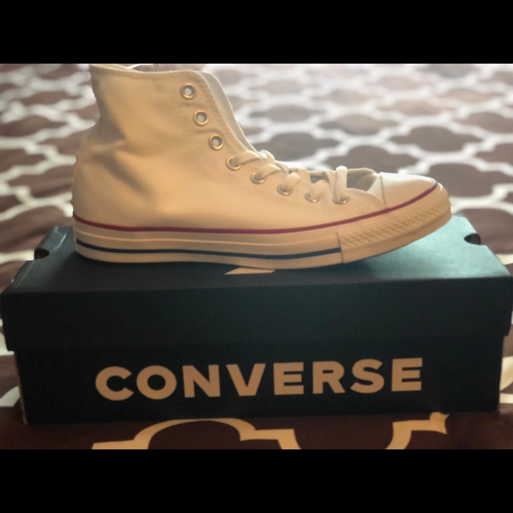 Never been worn NWT White High Top Converse